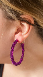 mary kathryn design large glitter hoop earrings 55mm in violet