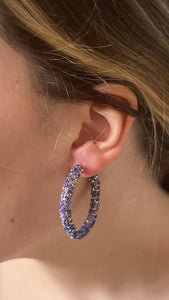 mary kathryn design medium glitter hoop earrings 45mm in periwinkle