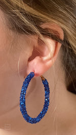 mary kathryn design large glitter hoop earrings 55mm in royal blue