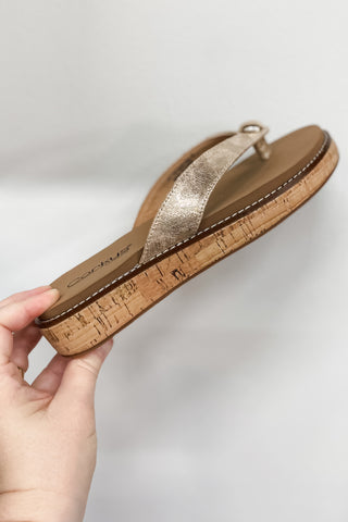 Corkys Footwear Off The Deep End Thong Flip Flop Sandals Gold