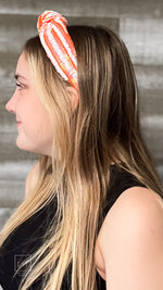 orange and white sequin vol gameday fashion headband