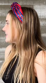 red and blue sequin hotty toddy ole miss gameday fashion headband