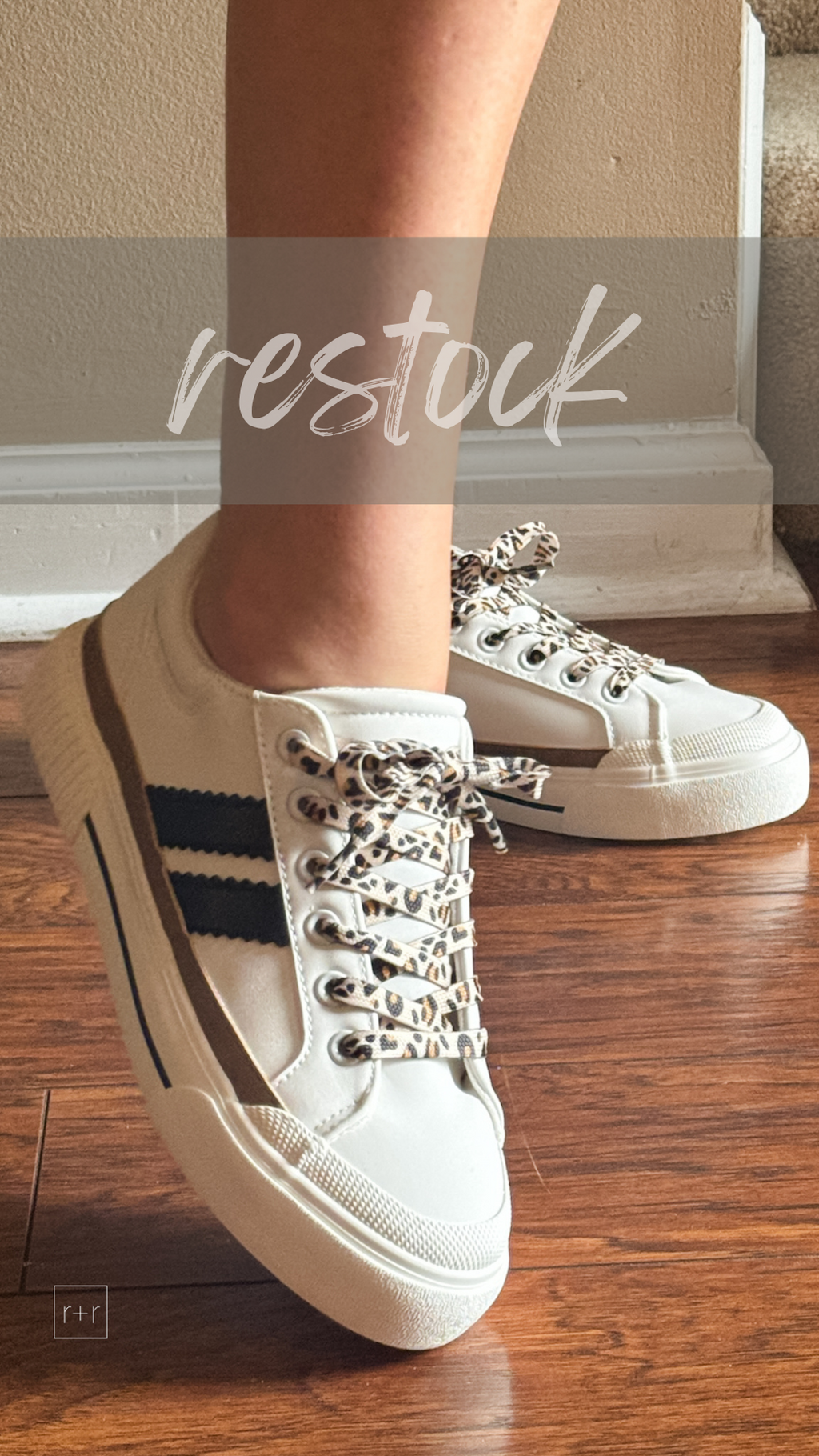 corkys footwear thats her casual sneaker white with black stripes and leopard laces