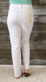 risen tummy control high rise straight leg white jeans RDP5507