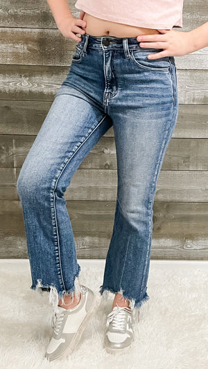 Risen Mid Rise Cropped Flare Jeans