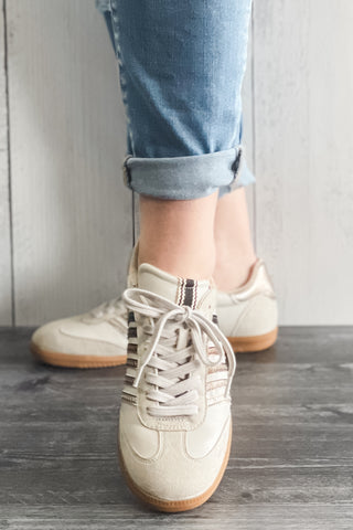 Shu Shop Stevie Casual Sneaker Mixed Metallics Stripes Beige