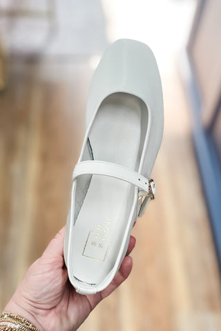 Shu Shop Annabelle Bone Ballet Flat Mary Jane with Square Toe