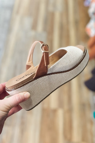 Corkys Footwear Bourbon Combo Treat Yourself Open Toe Wedge Shoe