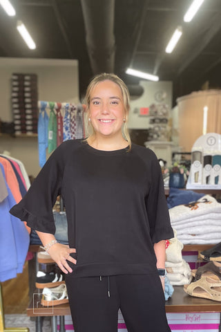 Off Duty - Luxeknit Ruffle Sleeve Top