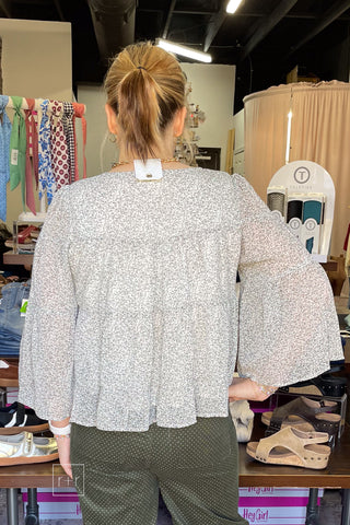 Wishlist Floral Tiered Blouse WL26-13747, back view