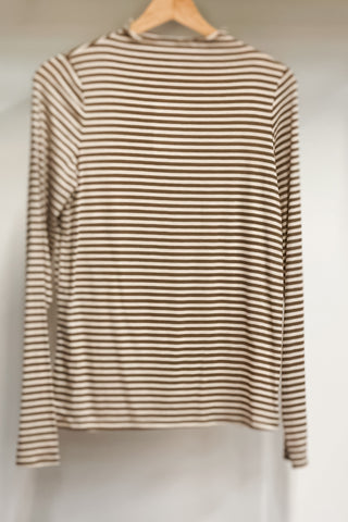 Wishlist Mocha Taupe mesh long sleeve mock neck top WL25-10953