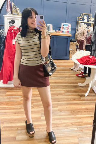 Wishlist burl wood plum colored faux suede mini skirt fall winter WL25-10936