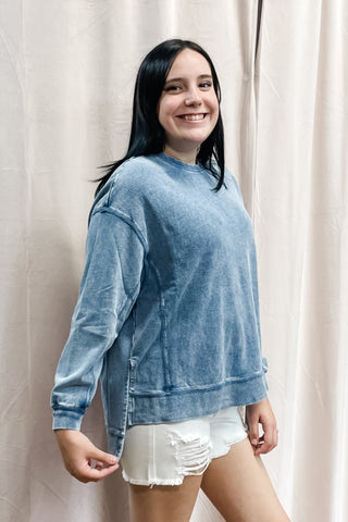 Z Supply Knit Denim Modern Weekender in Medium Indigo ZT223856 MEI