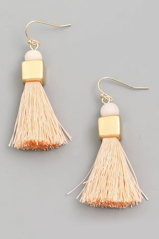 avant tassel drop earrings in pink