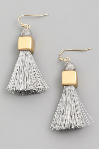 avant tassel drop earrings in gray