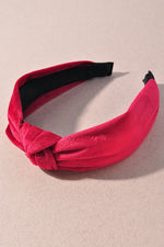burgundy "velvet" knotted headband LCE-G1HTT8418