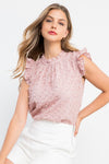 THML Clothing sleeveless blush top with ruffles THS0986 BH