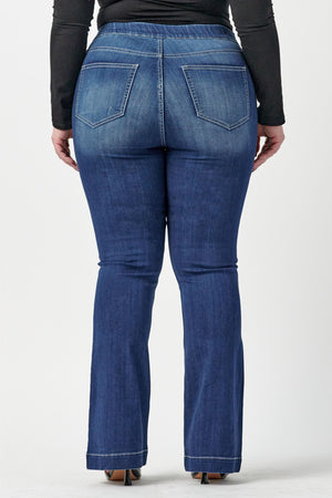 ms cello pull on flare jeans plus size AB35324DKP