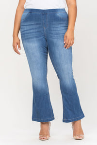 cello jeans pull on flares in plus size petite 30" inseam AB35324MP-30