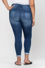 cello jeans mid rise pull on crop skinny plus size dark wash AB76535DKP