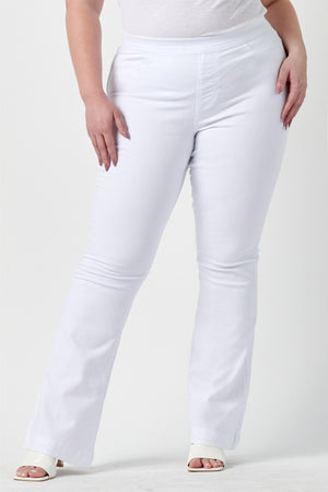 ms cello pull on flare jeans plus size C35324WHTP