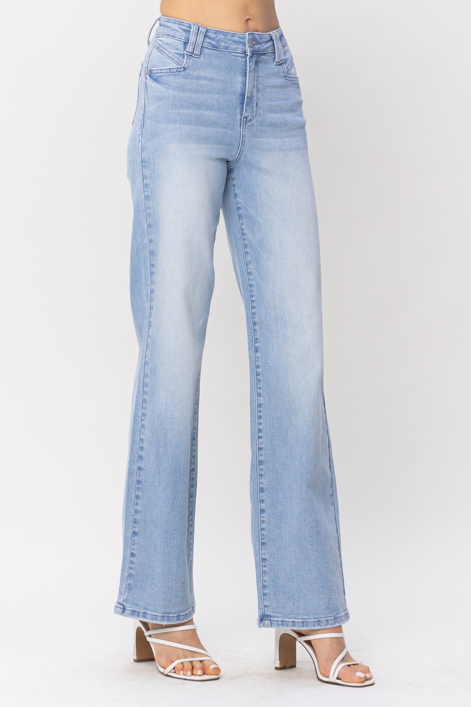 judy blue high waist wide leg jeans with pock detail JB88619REG LT
